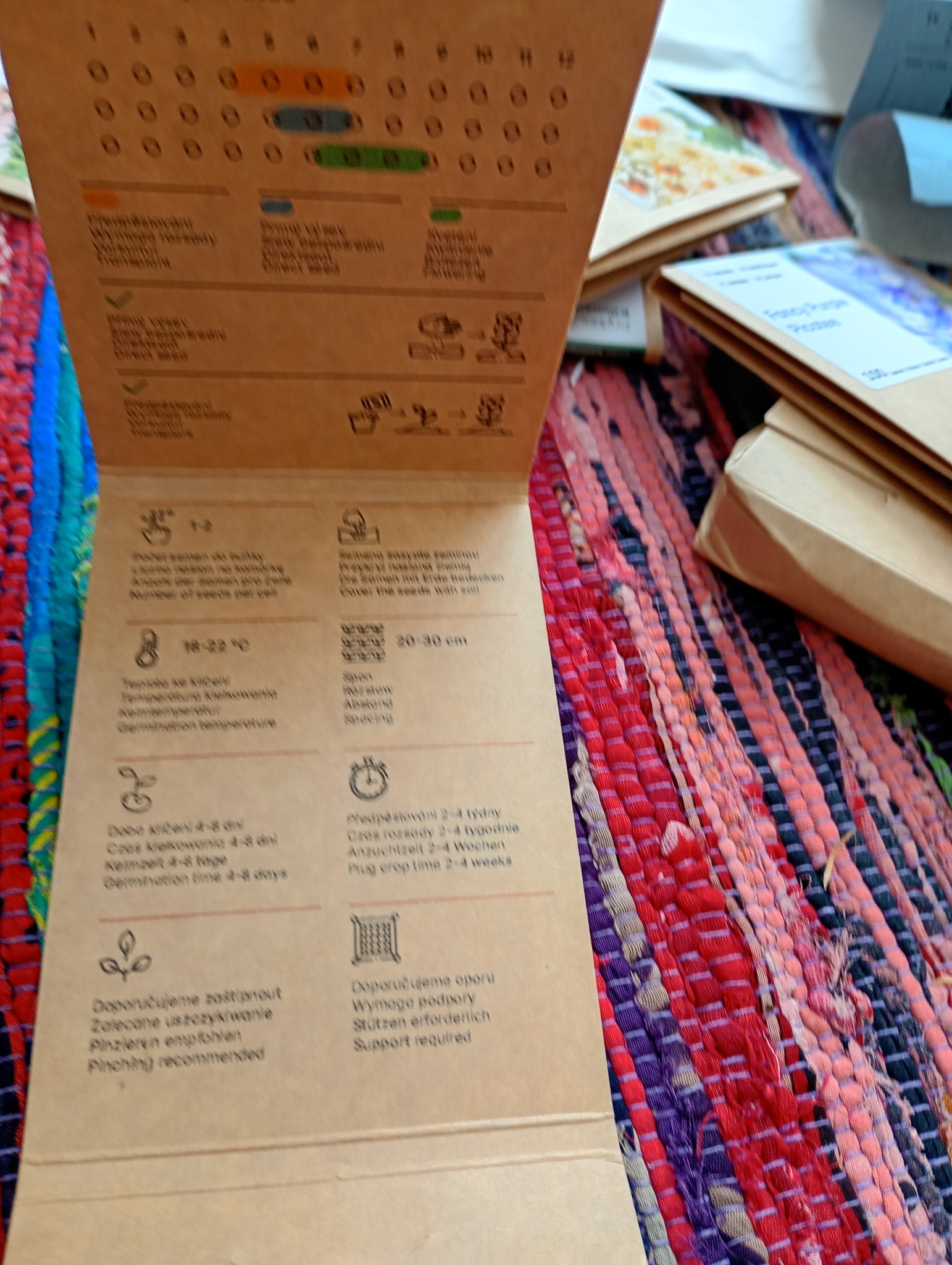 Instrukcja wysiewu wewnątrz opakowania – temperatura, rozstawa, terminy